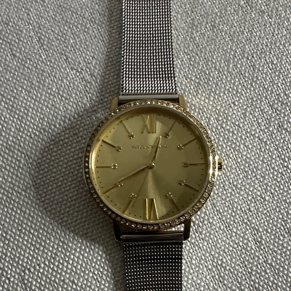 Vince Camuto Gold Dial Watch with Silver Mesh Band - Picture 1 of 6